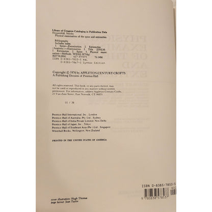 Physical Examination of the Spine and Extremities – Hoppenfeld – Hardcover