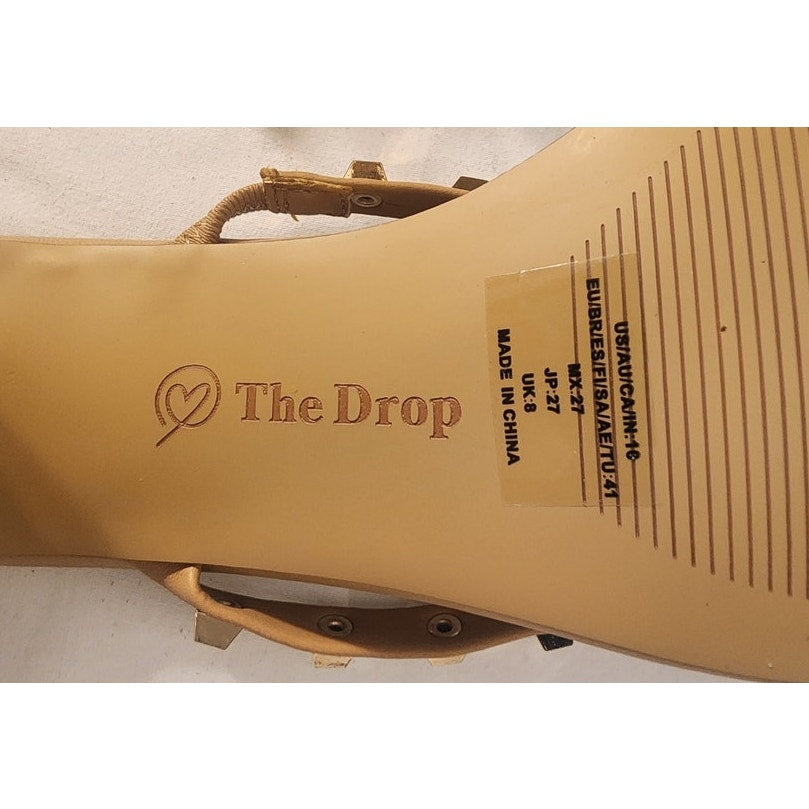 The Drop Avery Doe Tan Studded Sandals Size 10 – 3.5" Heel – New