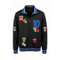 Celebrity by Design Soccer Track Jacket Men's Large Patchwork Varsity Zip Up