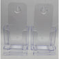 Set of 2 -KTRIO Brochure Holder -Clear Acrylic - 4" Wide - with Card Holders