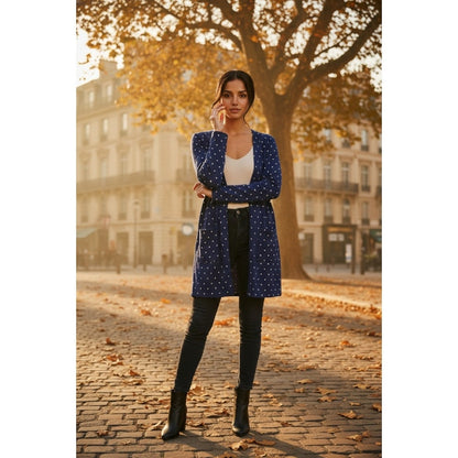 LuLaRoe - L - Navy with White Polka Dots - Cover Jacket