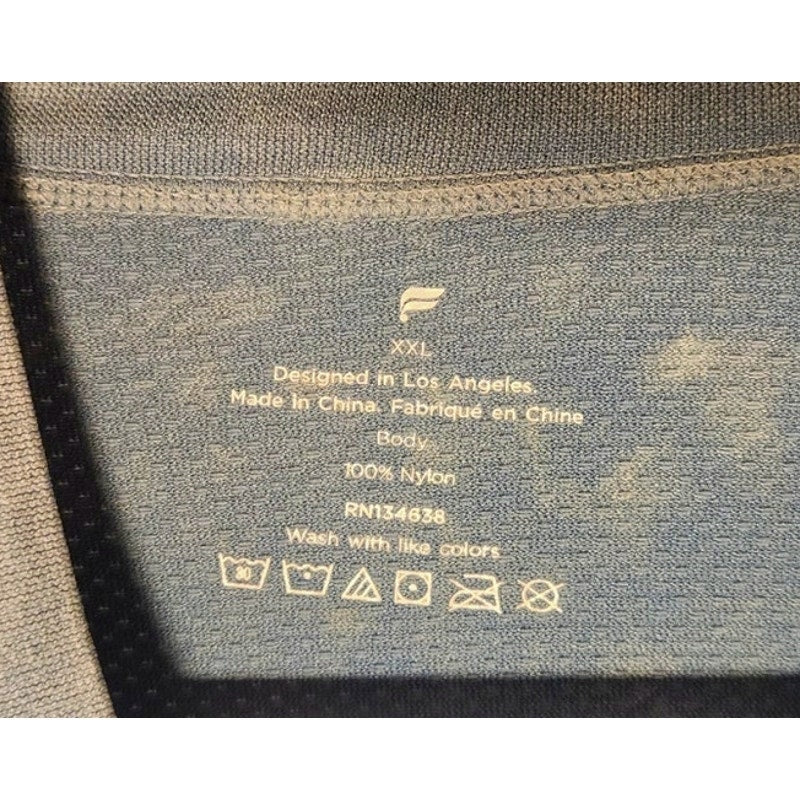 Fila Mens XXL Light Greenish Gray Marbled Long Sleeve Henley Shirt RN134638