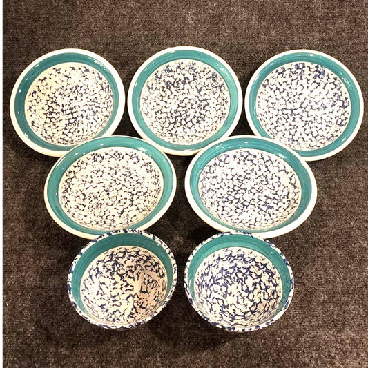 Vintage Primula Decorate Amano Italian Soup Bowls Set 7 Pieces
