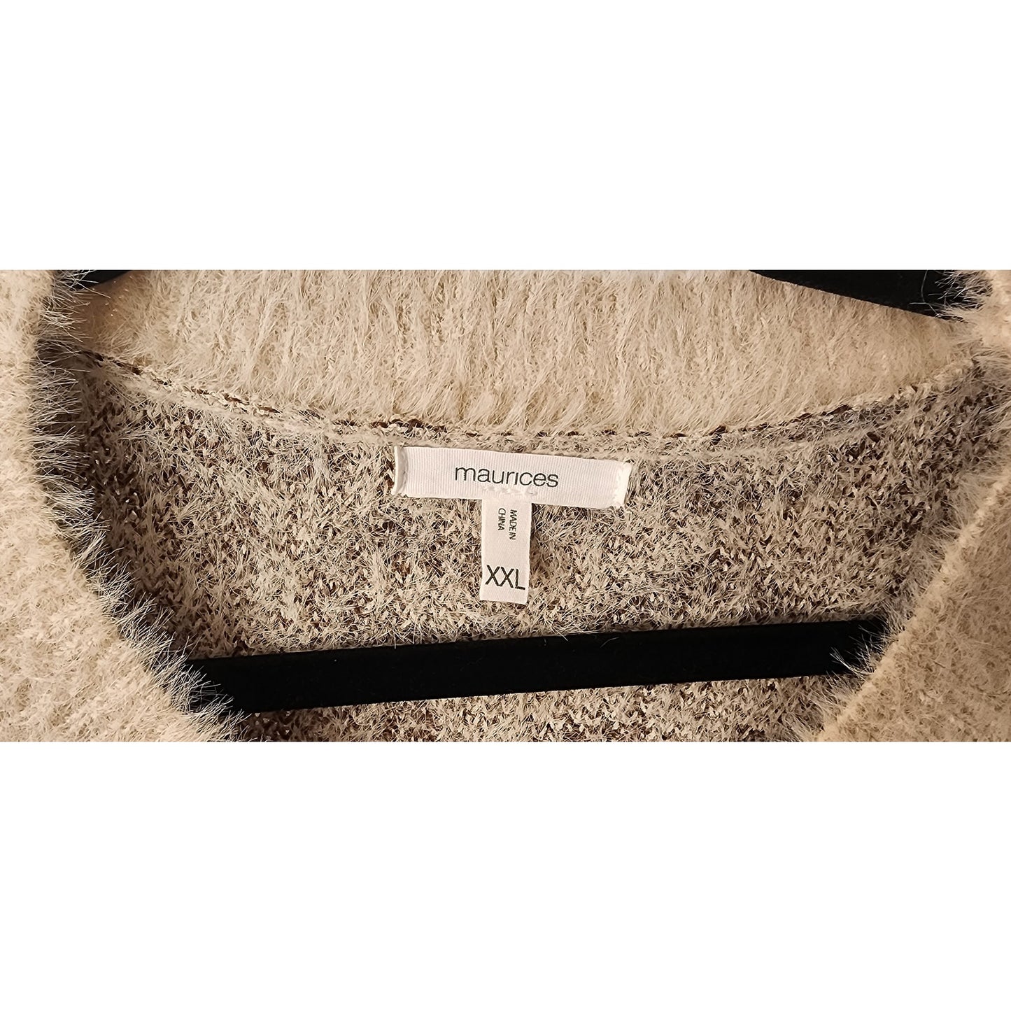 Maurices Leopard Print Fuzzy Sweater Women’s XXL Tan Brown Pullover