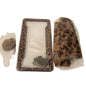 Cheetah Print Car Accessory Set – Plate Frame, Shoulder Covers, Cup Inserts