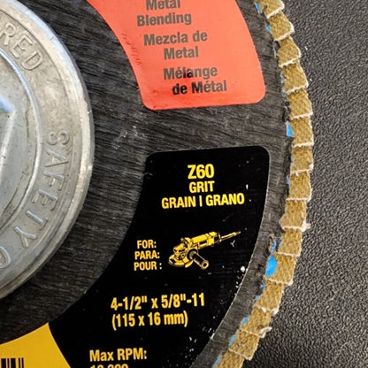 DeWalt - DW8357 - High Performance - Type 27 - Flap Disc, 4-1/2in, 60 Grit