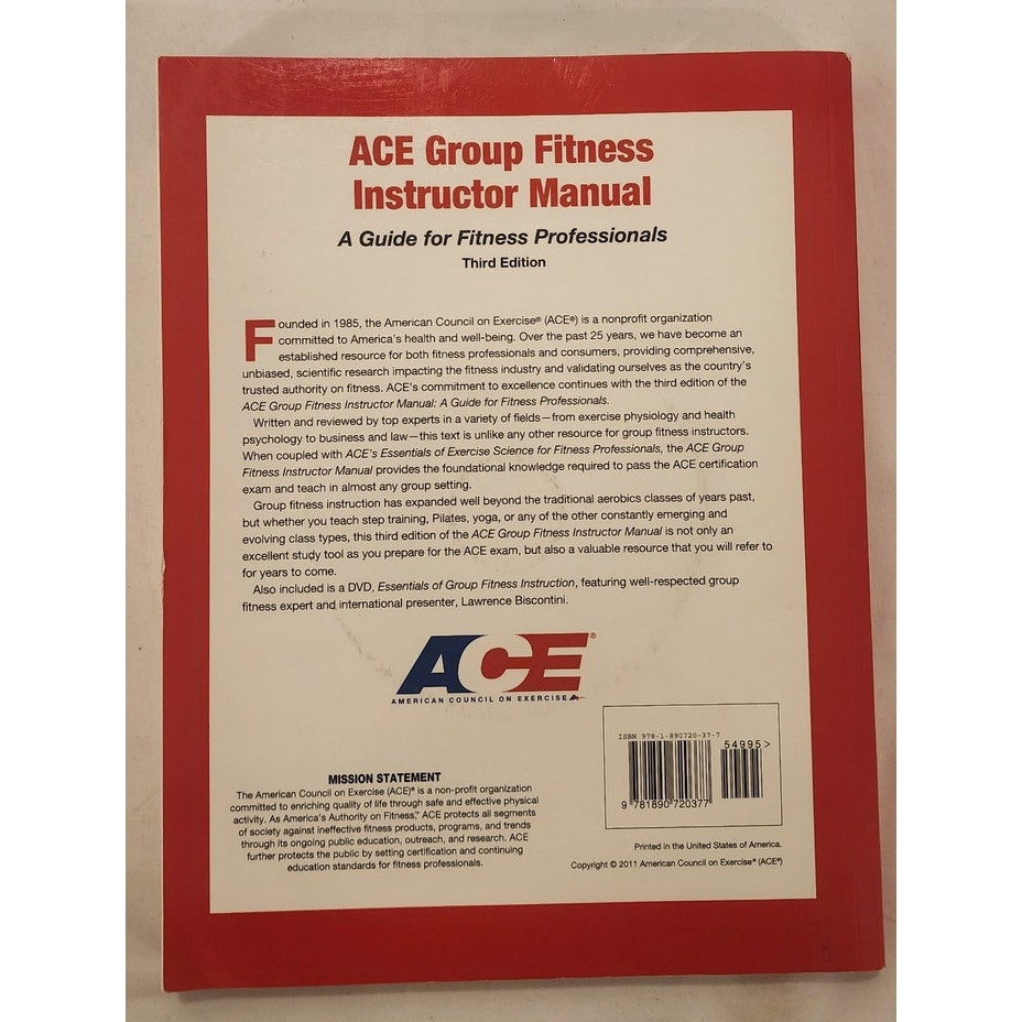 ACE Group Fitness Instructor Manual (Third Edition) + DVD