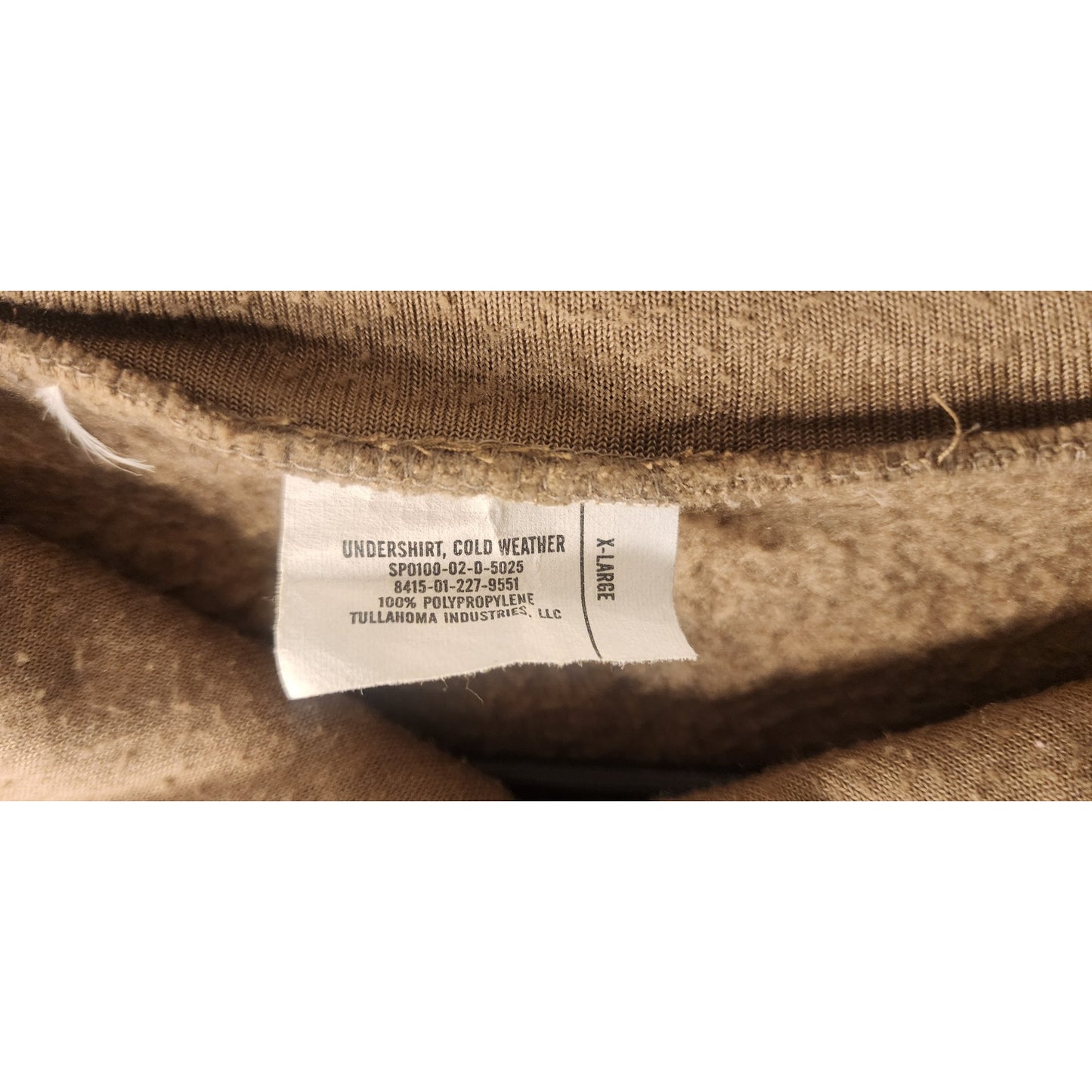 US Military Issue ECWCS Gen III Level 2 Desert Sand Thermal Underwear Top - XL