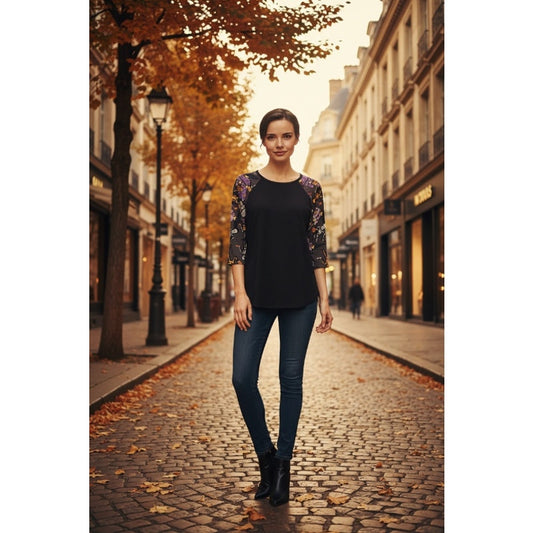 LuLaRoe - XS - Randy - Black Body - Halloween Arms - NWT