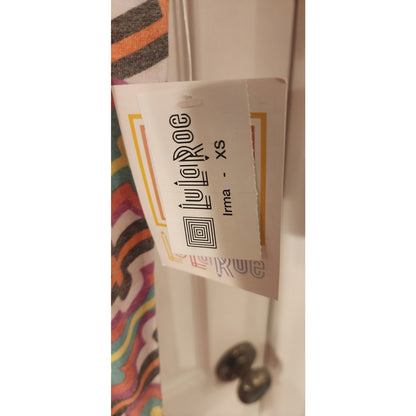 LuLaRoe - XS - IRMA - Green, Orange Yellow Diagonal Stripes - NWT