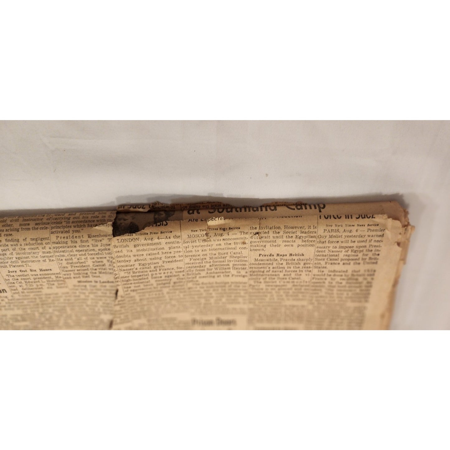 Aug 5, 1956 LOS ANGELES TIMES - Dulles Warns Suez Grab Can't go Unchallenged