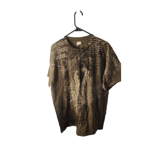 Vintage Alstyle Blank Brown Tie Dye T-Shirt Earth Tone Acid Wash Crewneck Tee