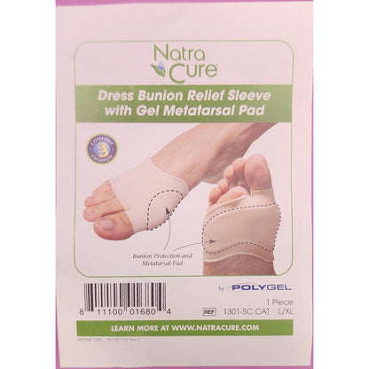 Bunion Relief Sleeve w/ Gel Metatarsal Pad - L/XL by Natra Cure