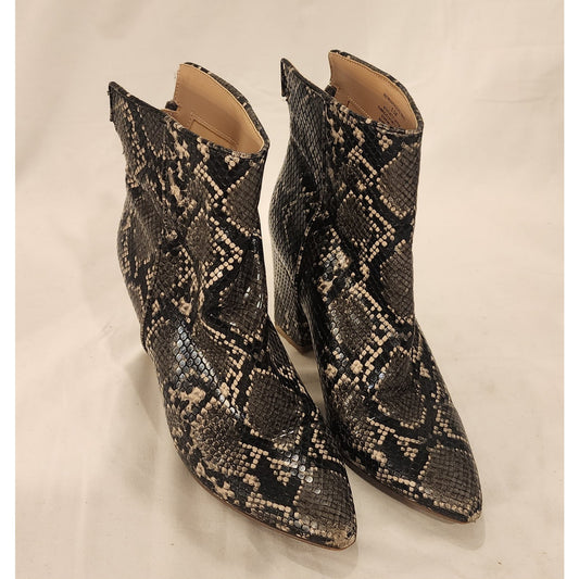 Steve Madden Retrograde Snake Print Ankle Boots Women's Size 5.5 M Grey