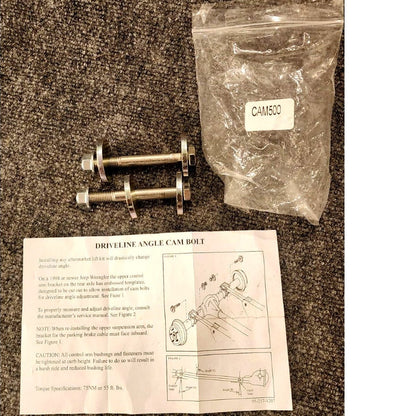 CAM500 Driveline Angle Cam Bolt Kit 95-257-1207 Instruction Sheet Unbranded