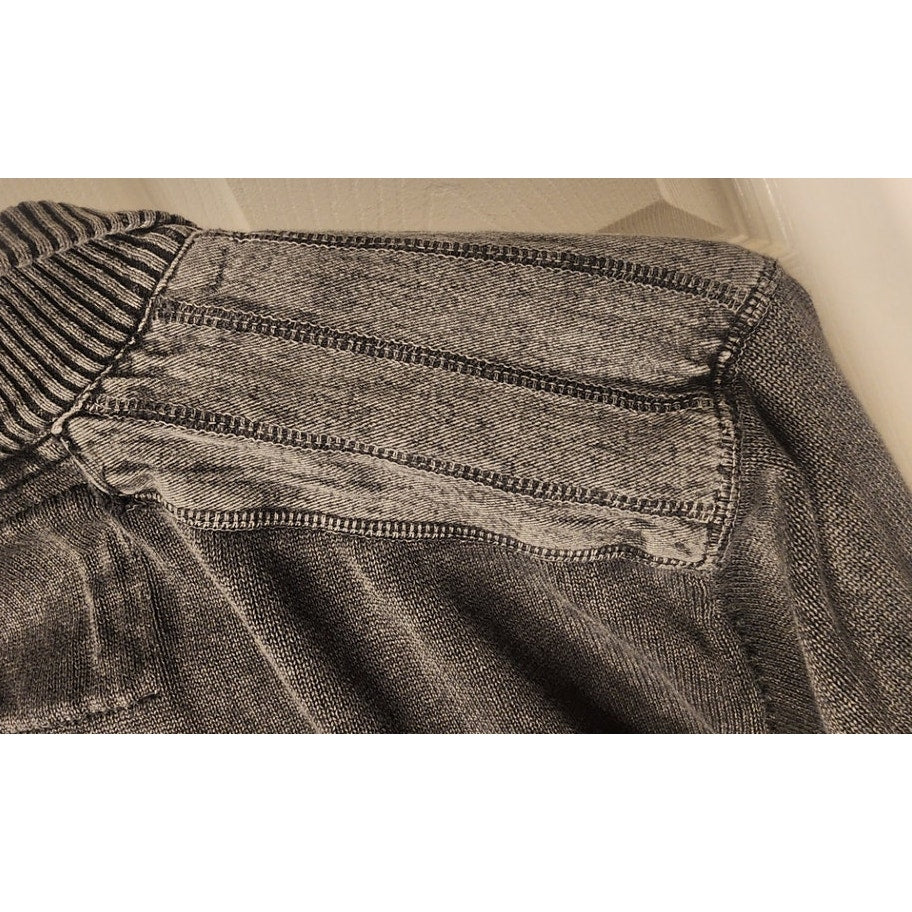 BKE Mens XL Pullover Sweater Quarter Button Henley Long Sleeve Washed Charcoal