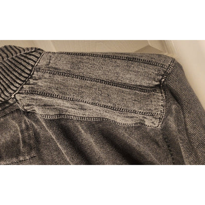 BKE Mens XL Pullover Sweater Quarter Button Henley Long Sleeve Washed Charcoal