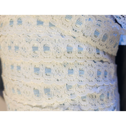 300 Yards- White/Blue Lace Trim - 7/8" - Native Textiles Col1/BL.R56600