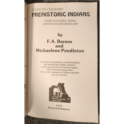 Prehistoric Indians of Utah Jesse D Jennings 1992 Wasatch Publishers Book
