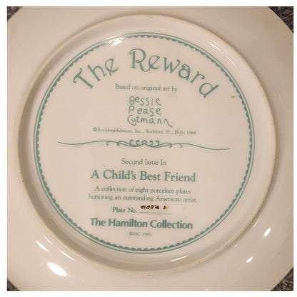 Hamilton Collection Plate The Reward Child Best Friend 1985 Original Box Vintage