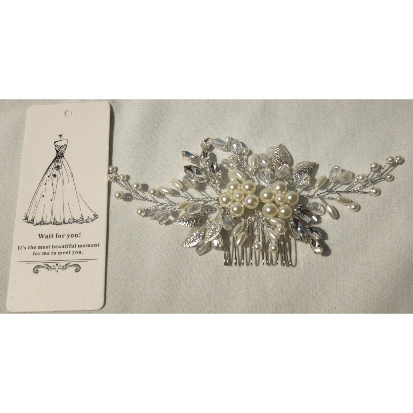 Yean Bride Leaf - Bridal Hair Comb - Pearl Wedding Hair Piece