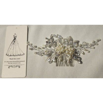 Yean Bride Leaf - Bridal Hair Comb - Pearl Wedding Hair Piece