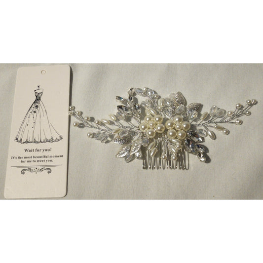 Yean Bride Leaf - Bridal Hair Comb - Pearl Wedding Hair Piece