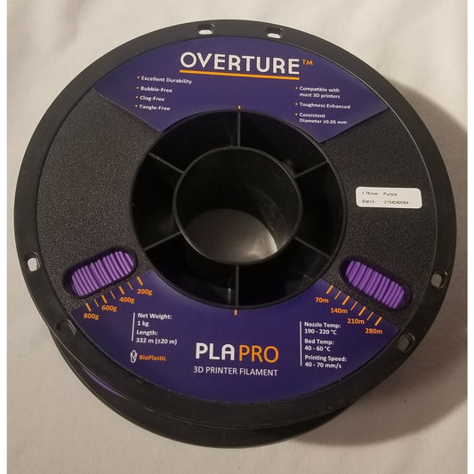 Overture - PLAPRO - 3D PRINTER FILAMENT - Purple - 1.75mm - 1Kg - NEW