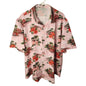 Shelucki Mens Hawaiian Shirt 3XL Big Tall Pink Tropical Red Vintage Truck