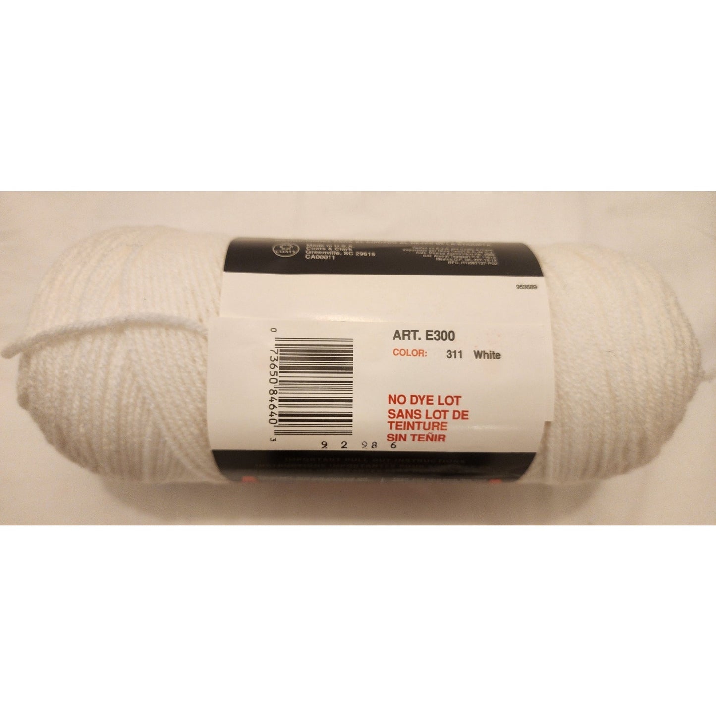 RED HEART - Super Saver Yarn - 311 White - No Dye Lot - Volume Discounts