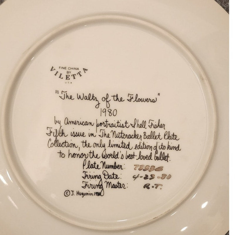 Viletta Plate The Waltz of the Flowers Tchaikovsky Nutcracker 1980 COA Vintage