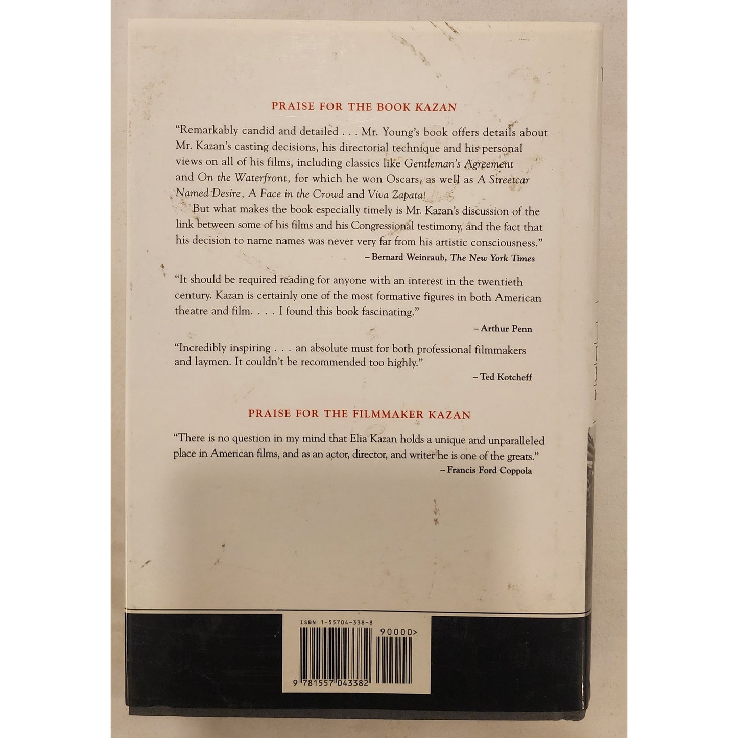 Kazan: The Master Director Discusses His Films Elia Kazan Jeff Young Hardcover