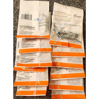 Lot of 12 Packs Kenny KN851 Curtain Rod Brackets White Sealed New in Bags