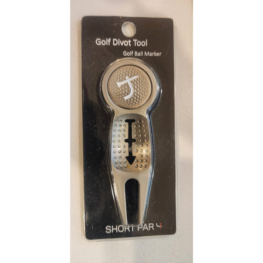 Short Par 4 Golf Divot Repair Tool & Ball Marker Set Black Executive Gear New