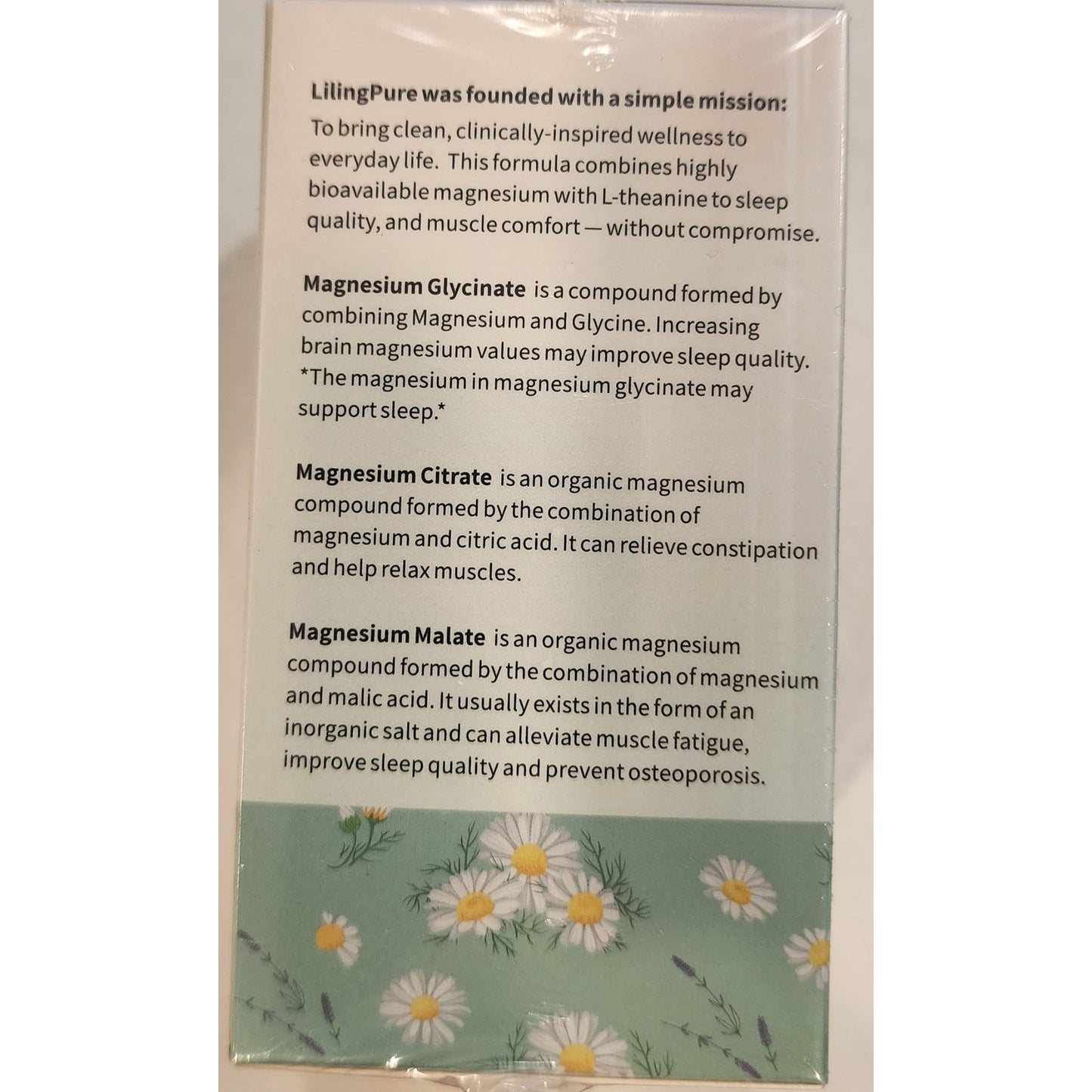 LilingPure Magnesium L‑Theanine – Glycinate/Citrate/Malate – 90 Caps – NEW