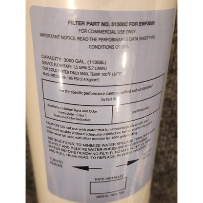Replacement Water Filter 51300C Compatible with Elkay EWF3000 ezH2O