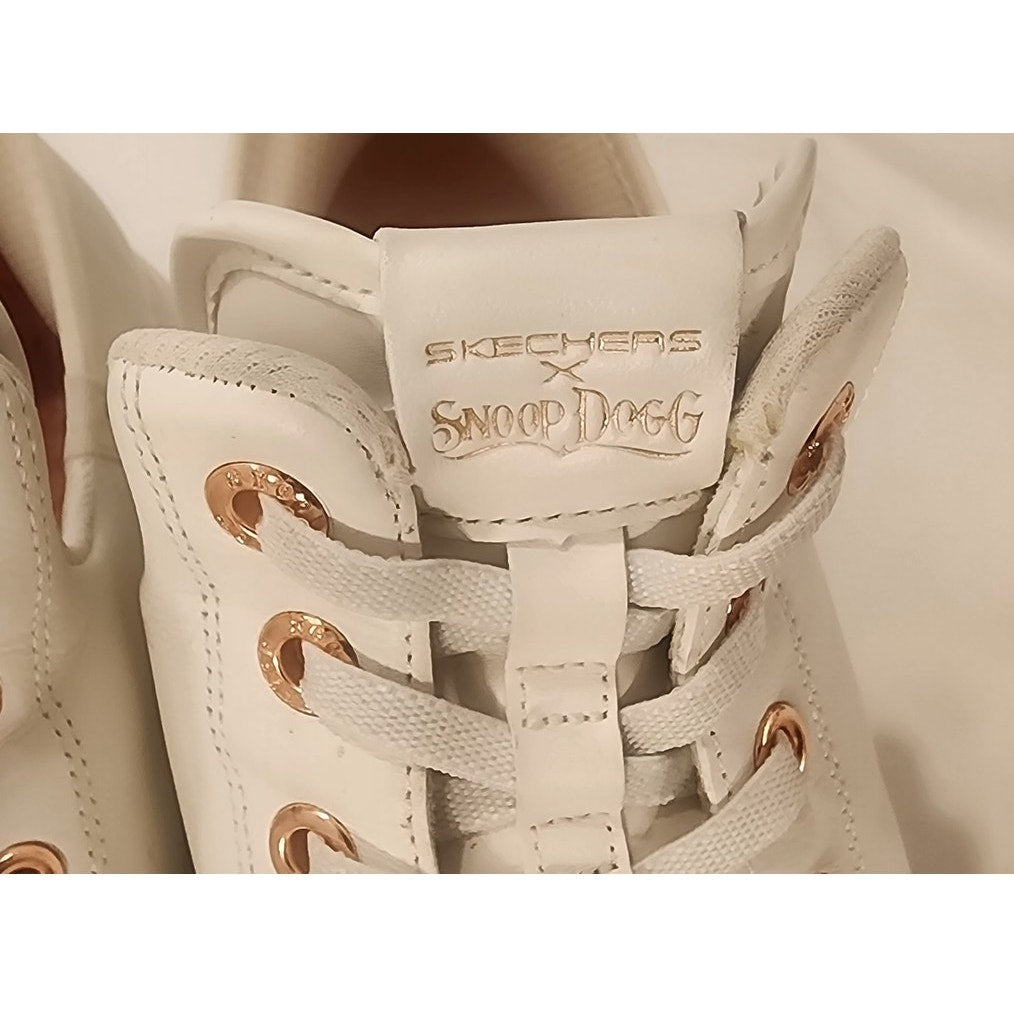 Skechers x Snoop Dogg Snoop One OG White Leather Women's Size 9 Slip-Ins