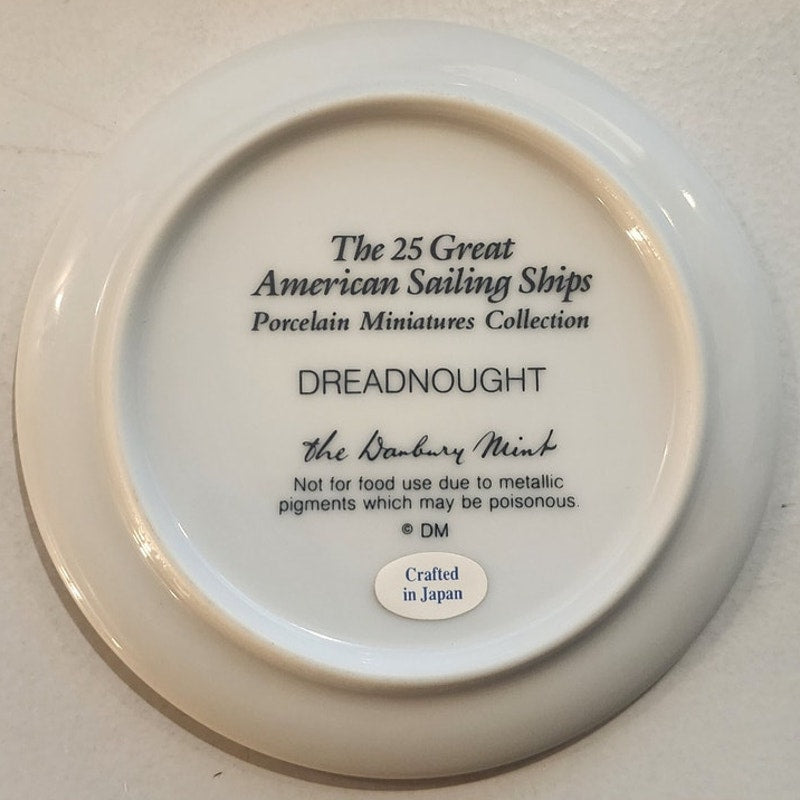 Danbury Mint Great American Sailing Ships Miniature Plate DREADNOUGHT Japan