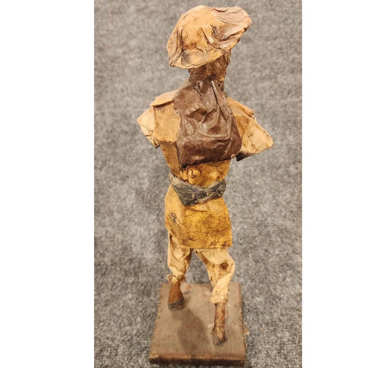 Vintage Handmade Mexican Folk Art Paper Mache Signed Figurine 13" Back Mark