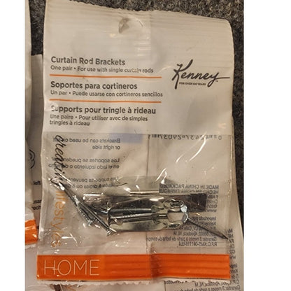 Lot of 12 Packs Kenny KN851 Curtain Rod Brackets White Sealed New in Bags