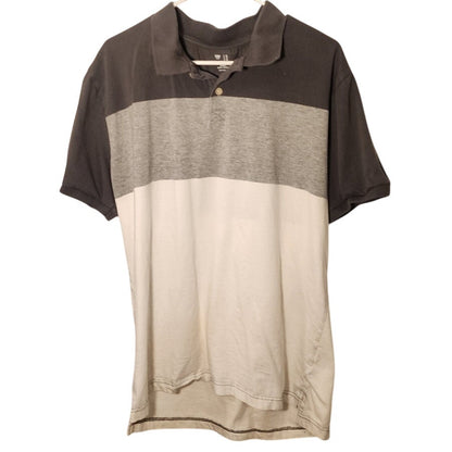 Gap Mens White Gray Colorblock Athletic Polo Shirt XXL Short Sleeve