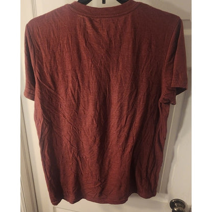Blue Crown Burgundy V‑Neck T‑Shirt XL
