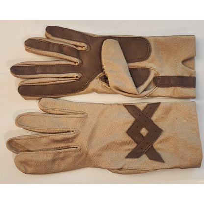Vintage - Women's - Goldish Tan/Brown Driving Gloves - One Size - Nylon/Spandex