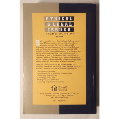 Ethical & Legal Issues in School Counseling – 2nd Edition – ASCA