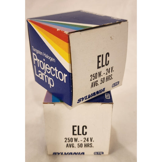Set of 2 Sylvania ELC 24V 250W Projector Lamp Bulb New in Box Vintage NOS GTE