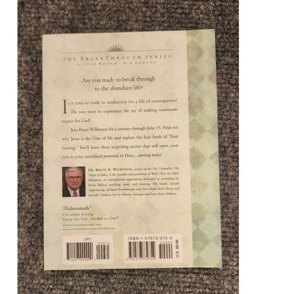 Secrets of the Vine Bruce Wilkinson Hardcover Christian Book 1576739759