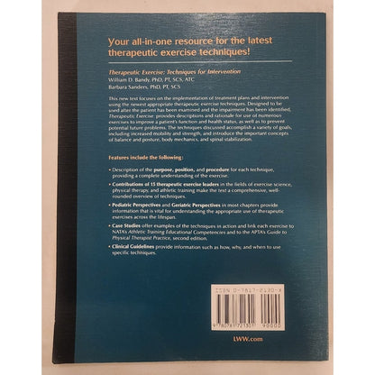Therapeutic Exercise: Techniques for Intervention – Bandy & Sanders – Paperback