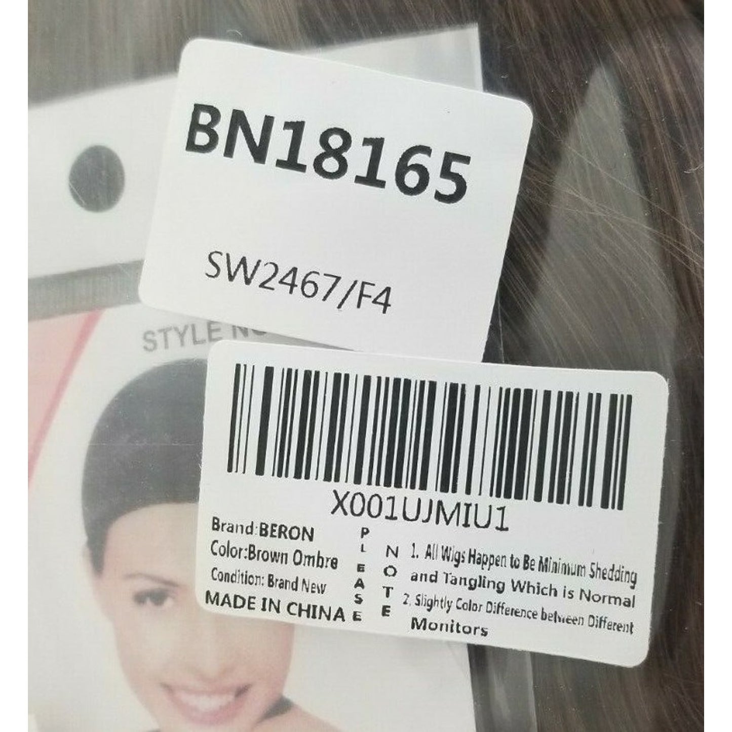 BERON 14" Women/Girls Brown Wig - with wave ... New with tags