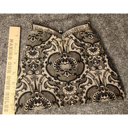 Vintage Renaissance Tapestry Purse Horsemen Raised Pattern Evening Handbag