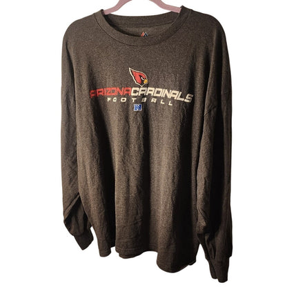 Vintage Majestic Arizona Cardinals NFL Football Long Sleeve Shirt Gray 2XL